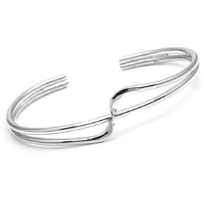 Sterling Silver Twisted Style Bangle Bracelet For Women Girls