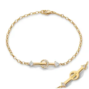 Strength Arrow and Diamond Petite Poesy Bracelet