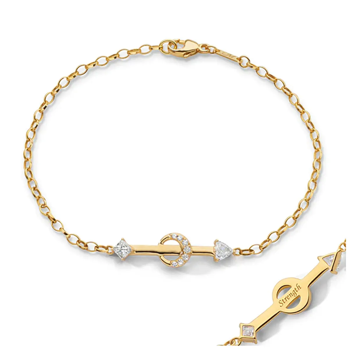 Strength Arrow and Diamond Petite Poesy Bracelet