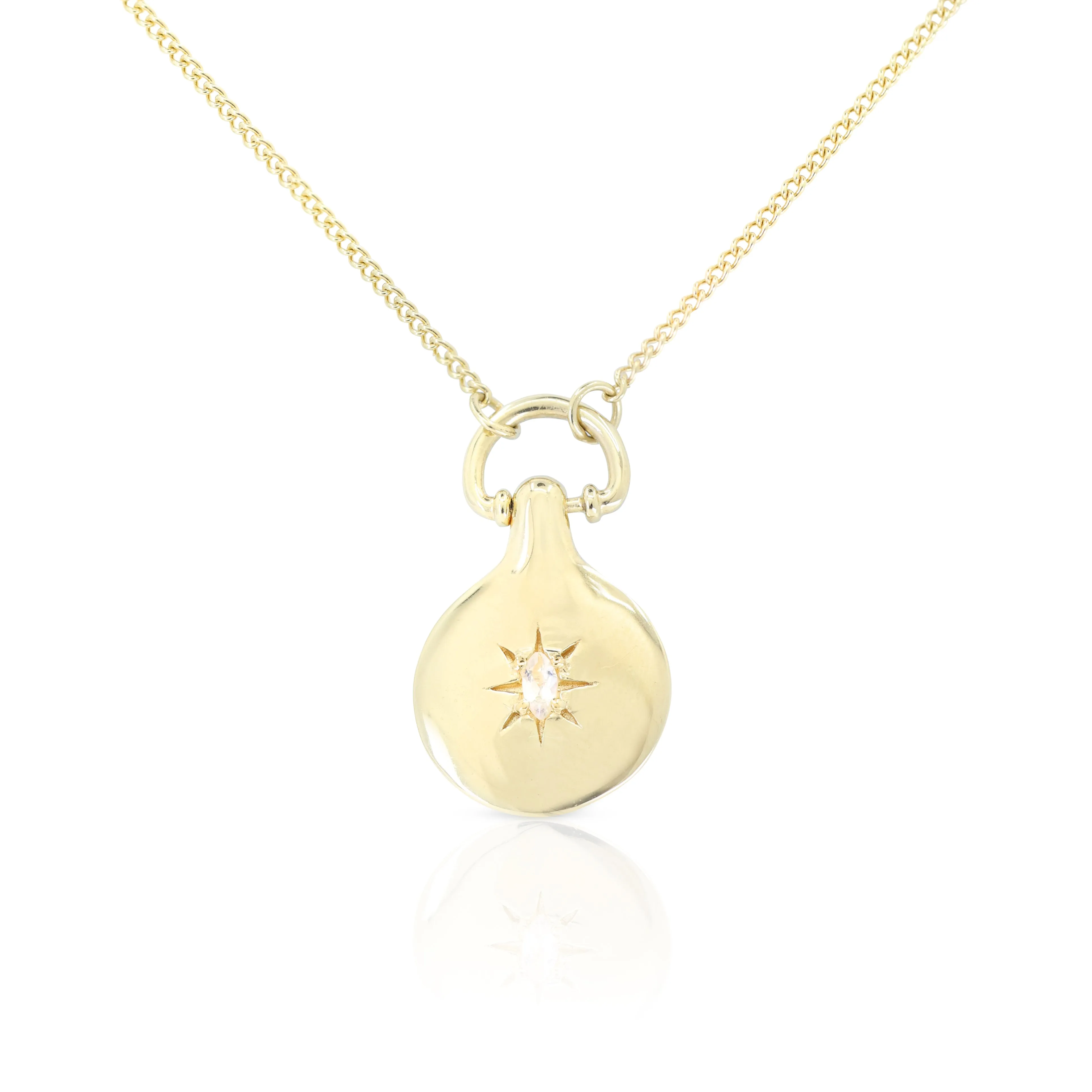 The Starry Night Moonstone Gold Pendant