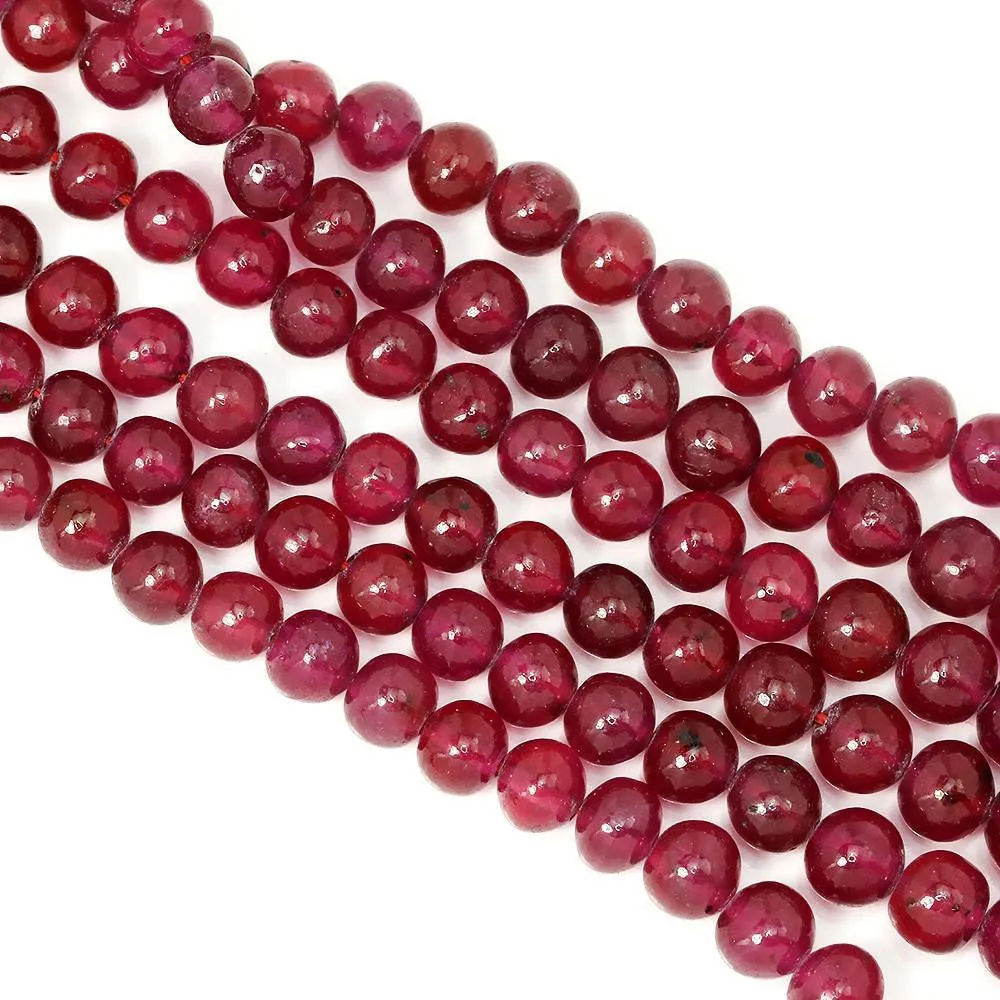 Triple Strand Ruby Bead Necklace 309.86 Carats NOT DYED