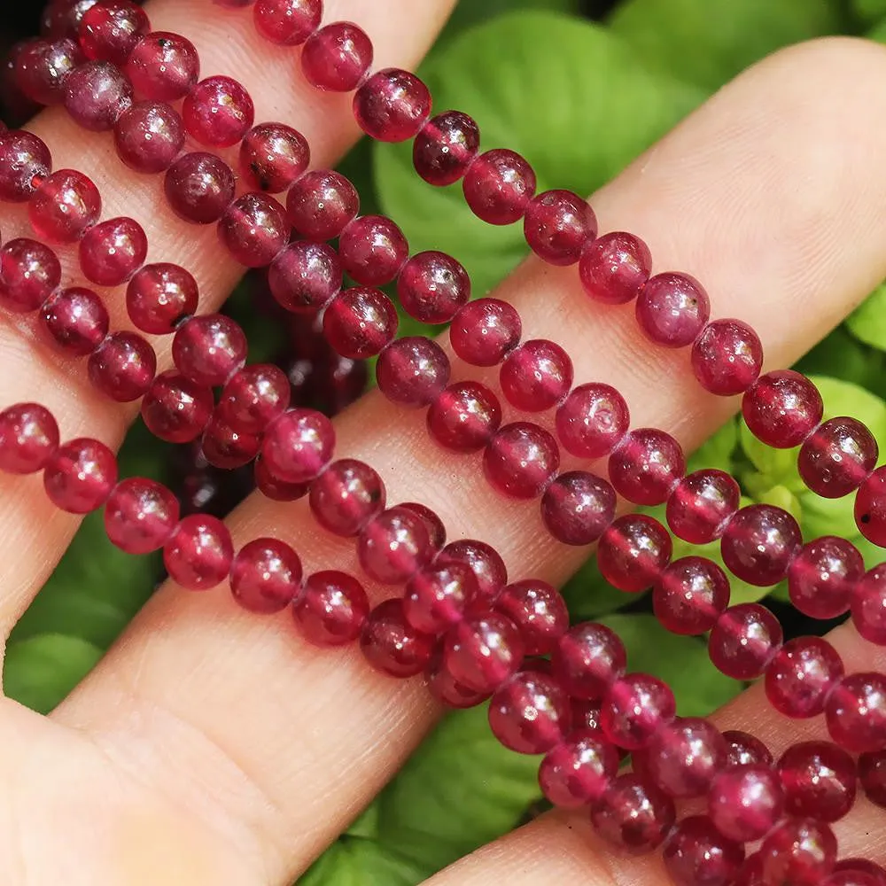 Triple Strand Ruby Bead Necklace 309.86 Carats NOT DYED