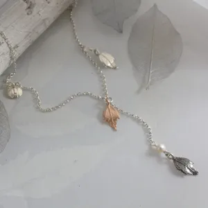 Tumbling Leaf Lariat Necklace