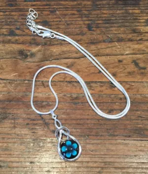Turquoise Violet Flower Pendant