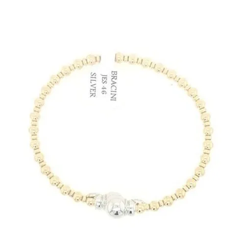 Two Tone Torque Bangle with Gold Plating