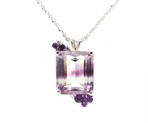 Unique Bicolor Amethyst Diamond Necklace