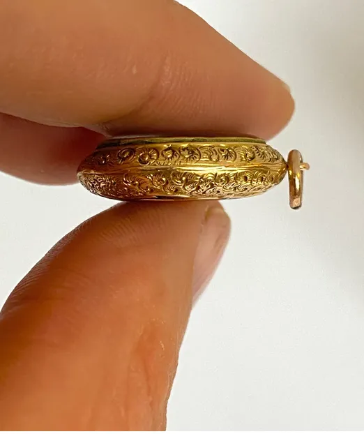 Victorian 15ct Gold Locket / Pendant with Blue Enamel Anchor