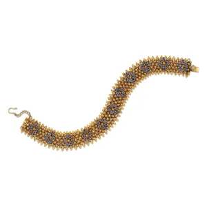 Victorian Gold Sapphire Mesh Bracelet