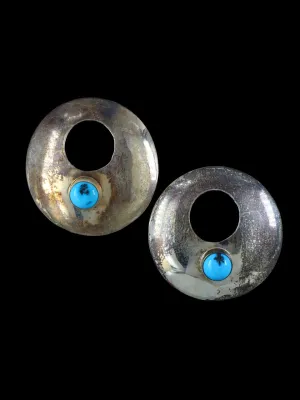 Vintage Sterling Silver Turquoise Post Earrings