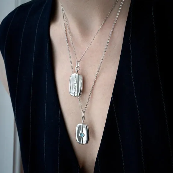 White Sapphire Locket
