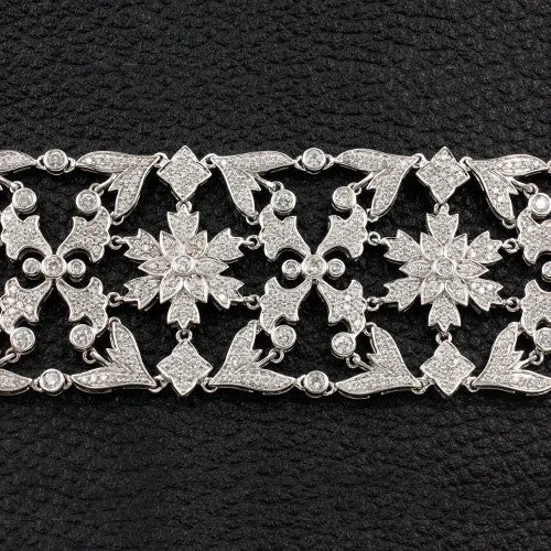 Wide Diamond Straight Bracelet