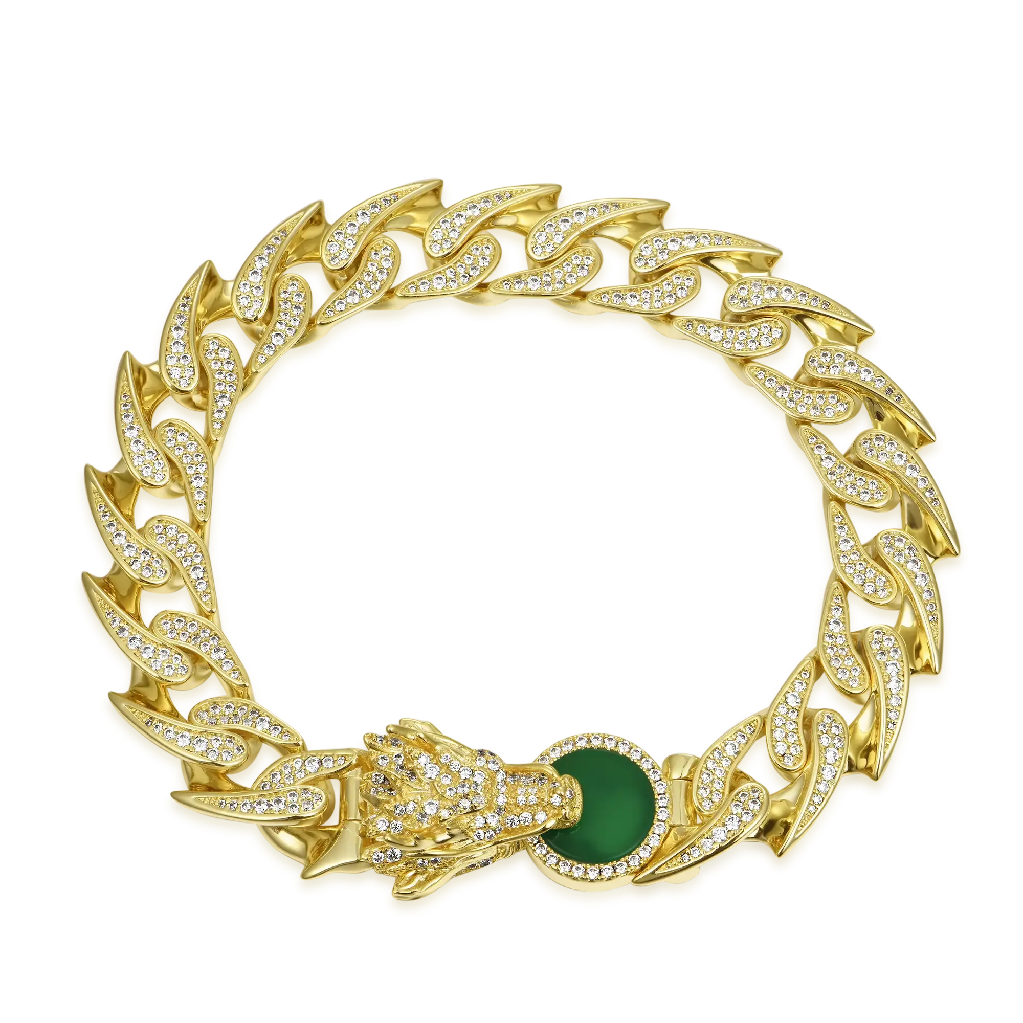 WONG Ⅱ Ridge Iced Out Cuban Bracelet - 12mm