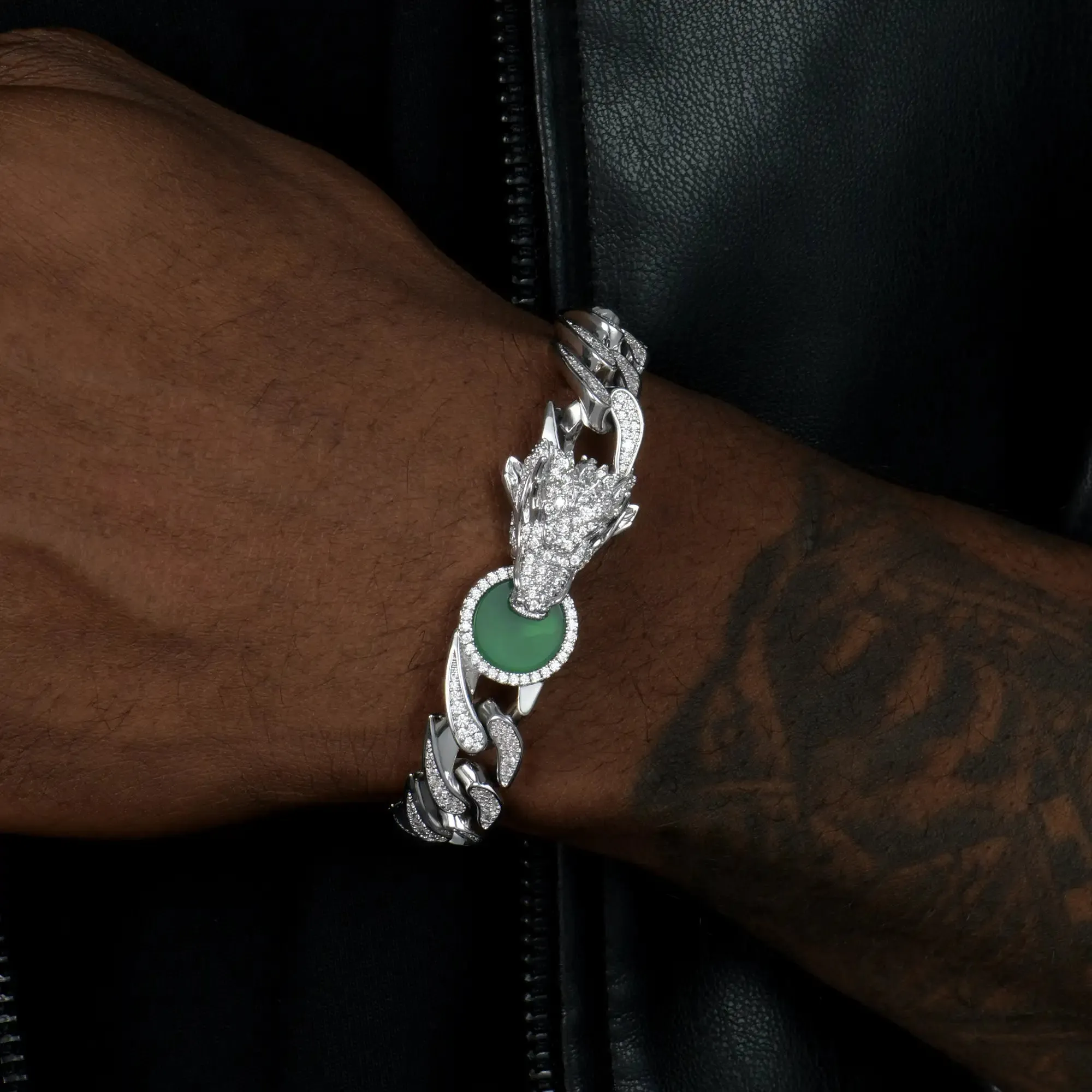 WONG Ⅱ Ridge Iced Out Cuban Bracelet - 12mm